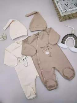 Комплект теплий (тканина футер) (чоловічок + шапочка) Комплект теплий (тканина футер) (чоловічок + шапочка)